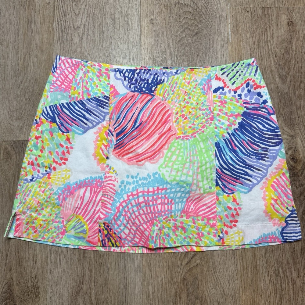 Lilly Pulitzer Mini January‎ Skort Multi Roar Of The Seas Shell Print Sz 8